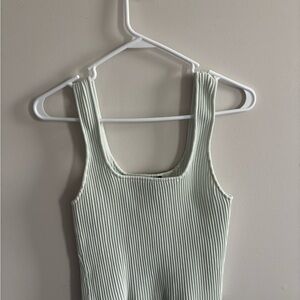 Mint Green Ribbed Tank Top